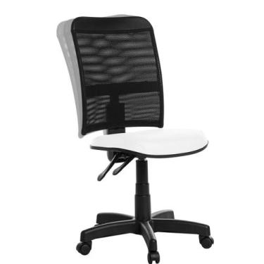 Imagem de Cadeira de Escritório Ergonômica Em Tela RCE Cor Branco - GoldFlex