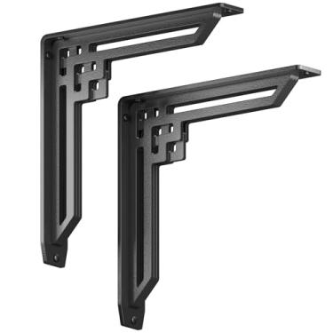 Imagem de Starby Suportes de Prateleira para Serviços Pesados(Pacote com 2)-Corbels de Metal de Design para Lareiras, Bancadas E Prateleiras Decorativas-Capacidade de 500#-Ferro Forjado Preto-Pacote com 2(12" X