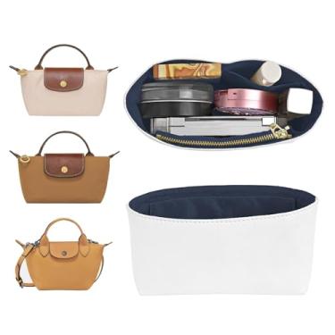 Imagem de LOUKAYCCI Mini organizador de papel Dupont atualizado para bolsa Longchamp XS com zíper (papel Dupont, azul)