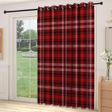 Imagem de Divisória de parede de cortina de divisória xadrez, padrão listrado nostálgico de cores restritivas do país britânico, cortinas largas isoladas/cortinas de quarto (painel único), L 250 x C 274 cm,