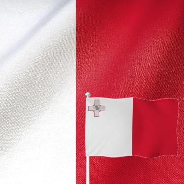 Imagem de YongFoto Bandeira de Malta, 0,9 x 1,5 m, dupla face, serapilheira, bandeira nacional maltesa, quatro lados, costurada, brilhante, cor viva, durável, resistente a UV, resistente ao desbotamento, à