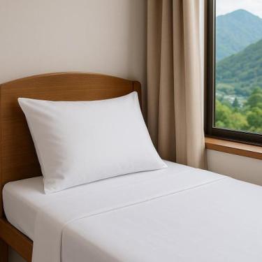 Imagem de Kit 10 Lençol e 10 Fronha Hospitalar Clinica Hotel Pousada Maca Cama P