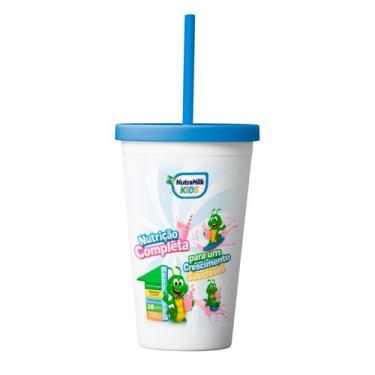 Imagem de Copo infantil Nutramilk kids com tampa e canudo 300ml - Nutra Milk
