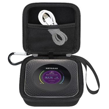 Imagem de Elonbo Estojo De Transporte Para Netgear Nighthawk M1 Mr1100 / M5 Mr5200 M6 Pro Mr6500 5G, Roteador Wi-Fi Móvel Sem Fio, Bolso Interno Extra Malha Cabos, Preto. (Somente Estojo)