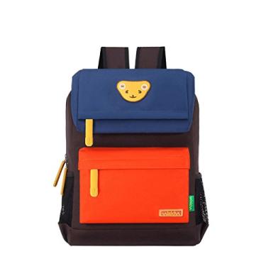 Imagem de Mochila escolar infantil Willikiva fofa com urso para crianças, bolsas escolares e livros, Laptop, Royalblue/Orange/Coffee, Medium