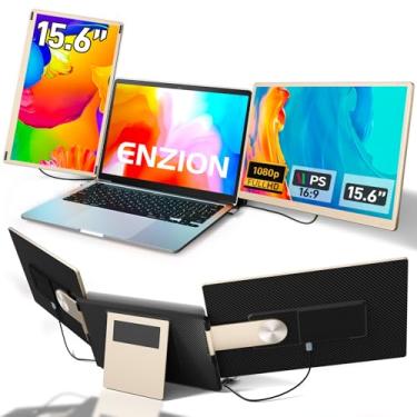 Imagem de Enzion Extensor De Tela Para Laptop, Monitor Portátil De 15,6" Atualizado, Extensor De Tela Tripla Para Laptop Fhd 1080P, Monitor Duplo Removível Para Laptops De 13" A 17", Plug & Play, Compatível