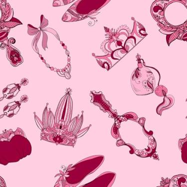 Imagem de Papel De Parede Adesivo Coroa Princesas Menina Sala Lavável 12m