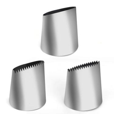 Imagem de Tinoaly 3 Peças Conjunto Bicos de Confeitar Grandes, Aço Inoxidável Kit de Confeitar Bicos para Decoração Bolos Utensílios Confeitaria e Utensílios Confeitaria