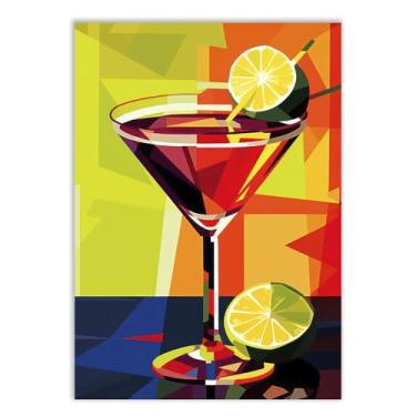 Imagem de Placa Decorativa Coquetel Bar Bebida Ilustração Flats
