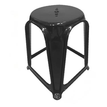 Imagem de Kit 4 Banquinho De Plástico Bancos Suporta 120 KG(Preto)