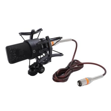 Imagem de Microfone condensador, microfone XLR de estúdio sensível, sinal estável, som claro para transmissão ao (preto)