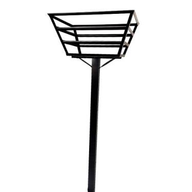 Imagem de Lixeira Grande Externa De Calçada Resistente A Chuva Preta Vazada Anti