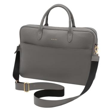 Imagem de Mariart Sampa Bolsa Pasta Executiva Transversal Feminina de Couro Bovino Legítimo (Cinza)