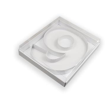 Imagem de Manoczy Caixa de papelão preenchível de 35,5 cm com tampa transparente, bandeja de presente vazada branca para aniversários, festas de aniversário e eventos (9)