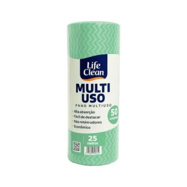 Imagem de Pano Multiuso Rolo com 28cm x25m Life Clean, Verde