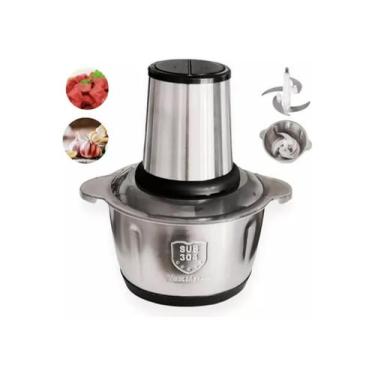 Imagem de Processador Elétrico Inox Carnes Legumes Com 4 Lâminas 2l - OEM