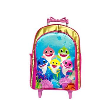Imagem de Mochila Rodinha Baby Shark Rosa Menina Duas Reparticoes - VIX