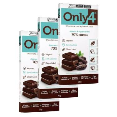 Imagem de Chocolate Only4 70% cacau - 3 barras de 70g