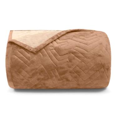 Imagem de Cobertor Buettner Casal Flannel Plush 100% Poliéster Dupla Face 220mx240m Khaki Escuro / Khaki Claro
