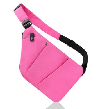 Imagem de brooke kalla Bolsas de viagem transversais antifurto bolsa tiracolo masculina bolsa de ombro para mulheres presentes para viajantes, Ombro direito - rosa, Pacote com 1