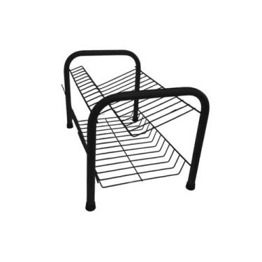 Imagem de Escorredor Duplo De Louça 13 Pratos Porta Talheres 2 Andares - Evrodu,