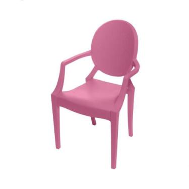 Imagem de Cadeira Infantil com Braço Invisible Louis Ghost Rosa Polipropileno - 