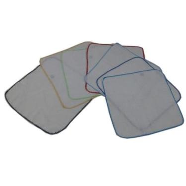 Imagem de Kit 40 pano de boca branca 33x33cm com crochê para menino - Dugu