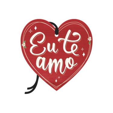 Imagem de Placa Decorativa Mini 10x10 Coração Amor Eu Te Amo - TE001 - Estúdio A