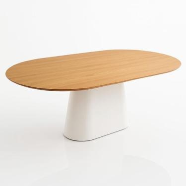 Imagem de Mesa de Jantar Oblongo 244x137 cm Base Laca Tampo Freijó - Linn Design