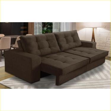 Imagem de Sofá Retrátil e Reclinável 3 lugares 2,10m com Molas Melissa Suede Mar