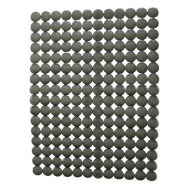 Imagem de Tapete de pia de PVC 39,4 cm x 29,8 cm – Protetor de design circular para pia de cozinha, protetor de arranhões cortado para ajuste para porcelana e aço inoxidável – reduz o ruído, suaviza o impacto