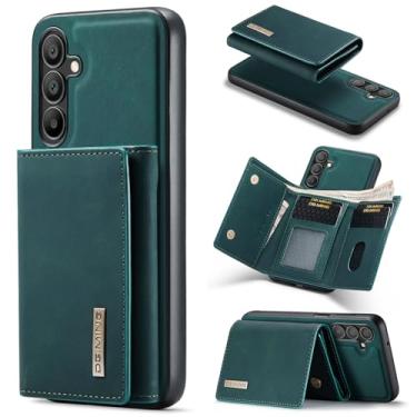 Imagem de Capa carteira de couro magnética destacável 2 em 1 para Samsung Galaxy A15 4G/A15 5G, com 7 compartimentos para cartão + compartimento para dinheiro, recurso de suporte, TPU à prova de choque e capa