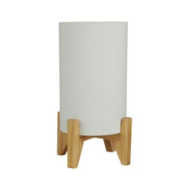 Imagem de Abajur Quarto Mari Com Suporte Madeira Natural - Marina Decorações