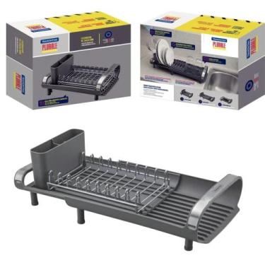 Imagem de Escorredor de Louça Plurale Compacto com Secador e Porta Talheres em A