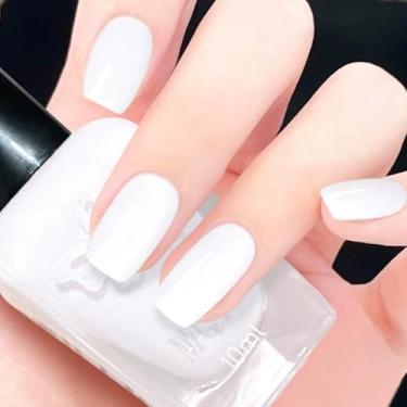 Imagem de KAHSOSE Esmalte branco à base de água, secagem rápida, não tóxico, cor branca, esmalte de unha para meninas e mulheres - fácil de remover e usar secar ao ar livre