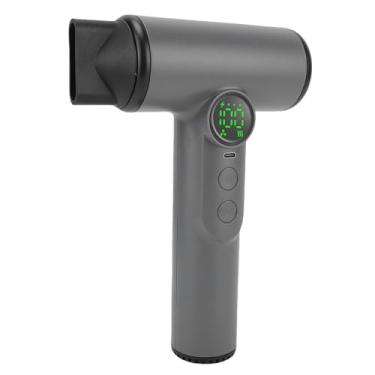 Imagem de Luqeeg Secador de Cabelo Sem Fio 30000 Rpm, Secador de Sopro de Bateria, 100 Grear Recarregável e Frio e Quente Portátil Sem Fio Secas Com Bico para o Aluno Dormitório Home Travel (Cinza escuro)