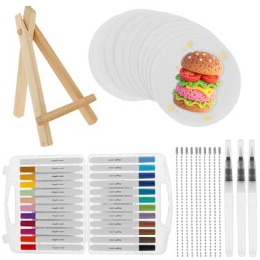 Imagem de Tinta mágica inchada, esponja de lona mágica de desenho 3D, kit de arte de pipoca inchada com 10 papel de tinta de espuma e 24 marcadores, canetas de desenho de bolhas DIY, papel de pintura em branco