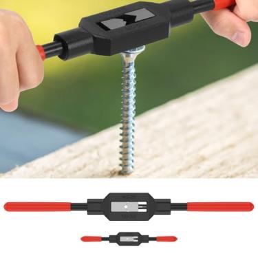 Imagem de LCZNXJJY 2 peças de ferramenta de alça de chave de torneira ajustável, chave alargadora de manípulo de torneira de metal, alargador de rosca ferramenta de rosqueamento manual M1-M8 (1/40.6 cm-1/10.2