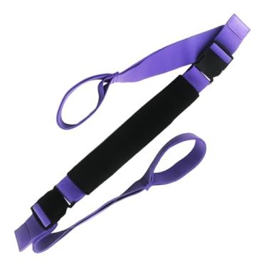 Imagem de KiBcsLic Cinta de ioga, cinta de alongamento de ioga, fitness premium, equipamento portátil para exercícios de dança, academia profissional, cinto de maca de, Roxo