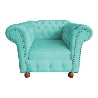 Imagem de Poltrona Chesterfield Capitone Luis XV Suede TIffany /  Decoracao , Sala estar, tv, recepção, barbearia