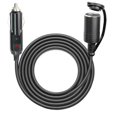Imagem de Cabo de extensão de isqueiro MADCATZ de 1,8 m para serviço pesado 14 AWG 12 V/24 V carregador de carro com soquete de isqueiro geladeira aspirador de carro