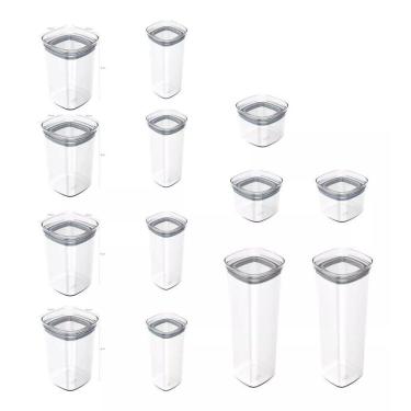 Imagem de Kit 13 Potes Herméticos Porta Alimentos Mantimentos Tampa