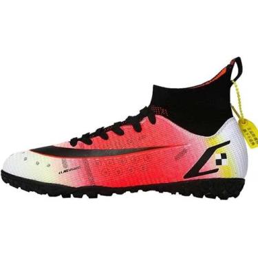 Imagem de Tênis de futebol masculinos de futebol com pontas longas, couro e borr