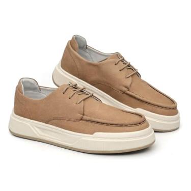 Imagem de Tênis Sider em Couro Legítimo Masculino Sola Alta Confortável Estilo Urbano