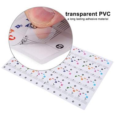Imagem de Mingzhe Pianos Eletrônicos de Adesivo de Teclado de Piano Transparentes Com Notas para Iniciantes 61/88 TECHAS (Colorido)