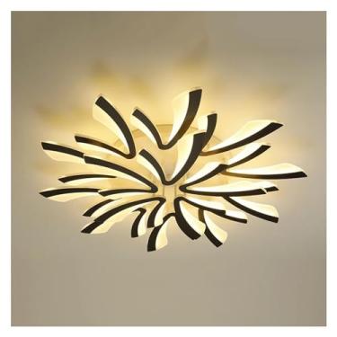 Imagem de Lustre LED regulável, controle remoto, luminária de teto embutida, sala de estar, flor, lustre, design de 15 pétalas, cozinha, luminária suspensa, quarto, iluminação pendente (cor: B)
