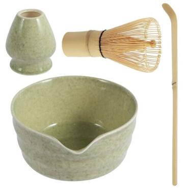 Imagem de Kit de conjunto de chá Matcha Taça de chá Matcha genérica 500 mL com b