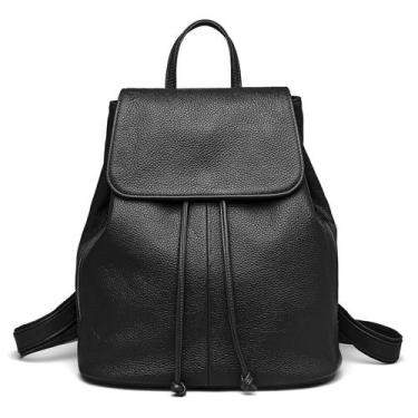 Imagem de Mochila BOYATU de couro genuíno anti-roubo RFID feminina cinza