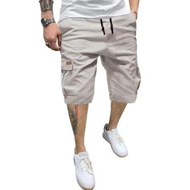 Imagem de Shorts cargo JMIERR masculinos casuais de sarja de algodão com 6 bolso