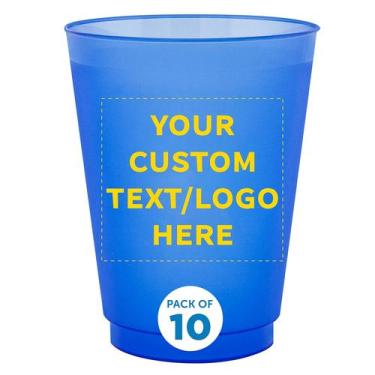 Imagem de Copos de estádio DISCOUNT PROMOS de plástico fosco personalizado de 48